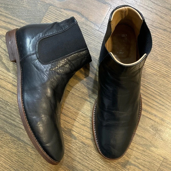 MOMA Black Leather Chelsea Boots Size 39 Made in Italy - Picture 5 of 15